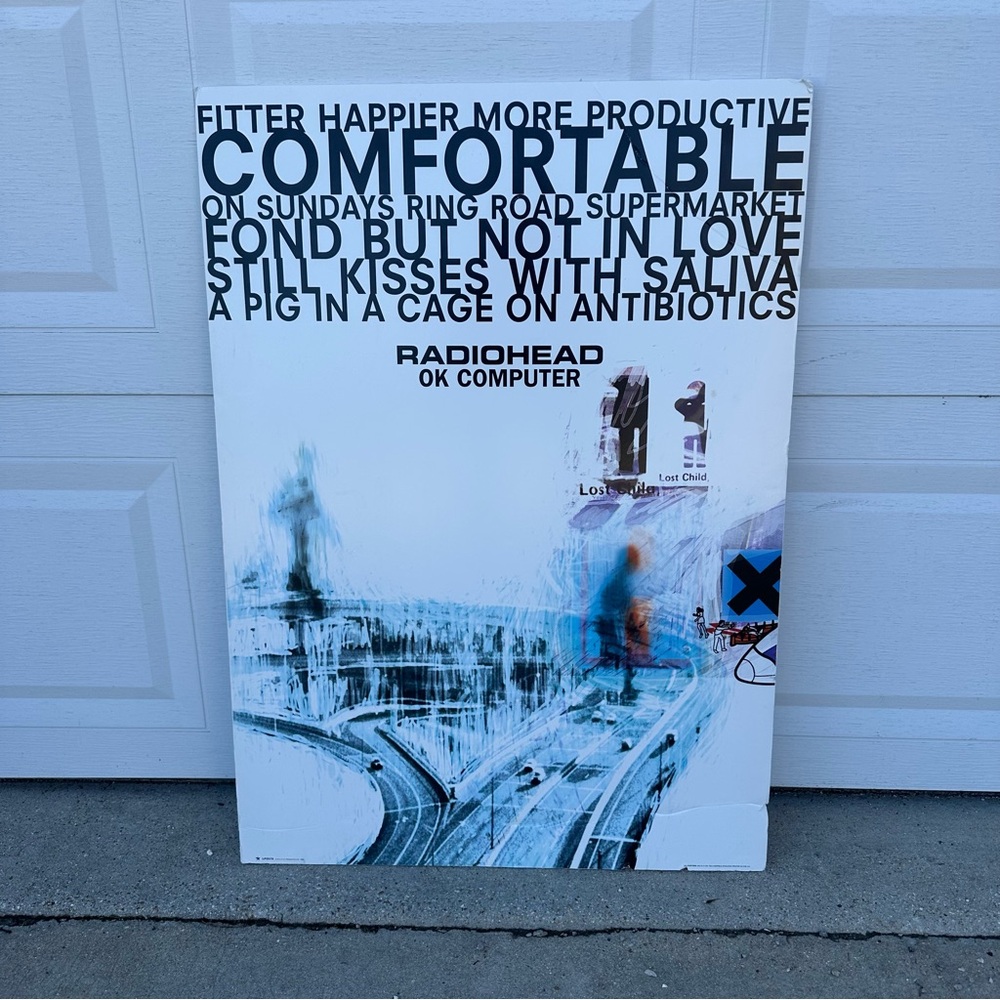 Vintage 1999 Radiohead OK Computer Promo Foam Poster Board